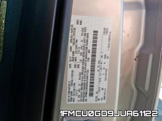 1FMCU0GD9JUA61122 фото 2