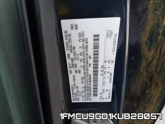 1FMCU9GD1KUB28057 фото 2