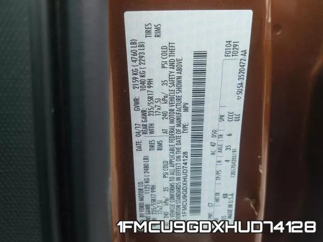 1FMCU9GDXHUD74128 фото 2