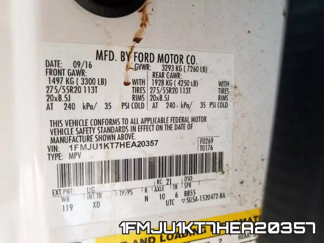 1FMJU1KT7HEA20357 фото 2