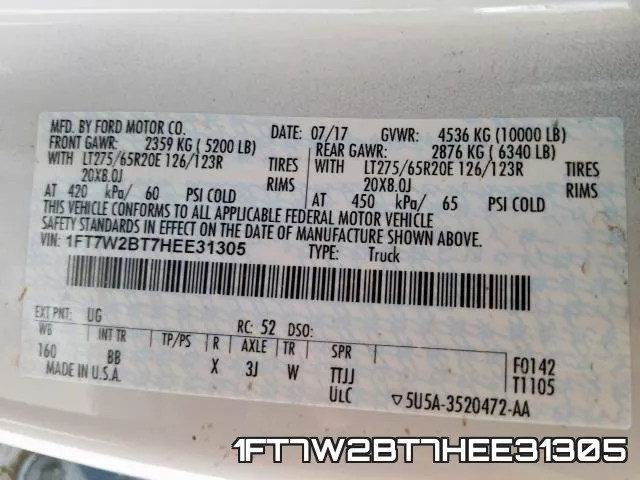 1FT7W2BT7HEE31305 фото 2