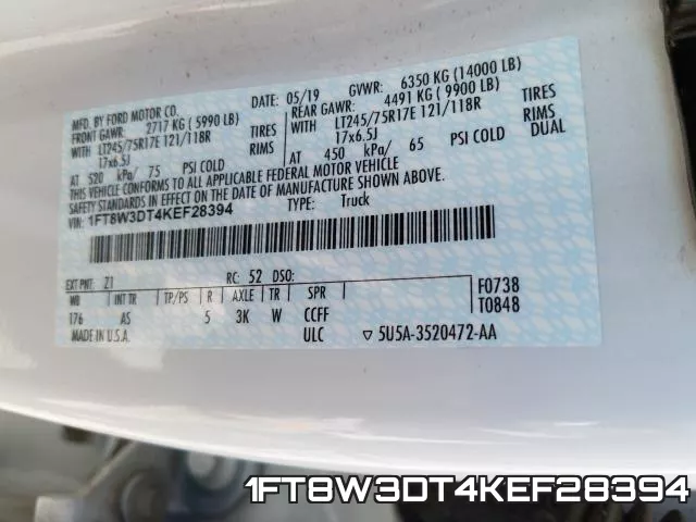 1FT8W3DT4KEF28394 фото 2