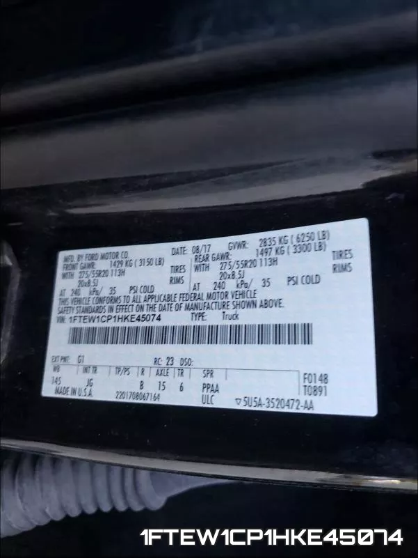 1FTEW1CP1HKE45074 фото 2
