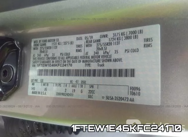 1FTEW1E46KFC24170 фото 10