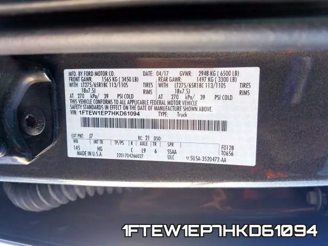 1FTEW1EP7HKD61094 фото 2