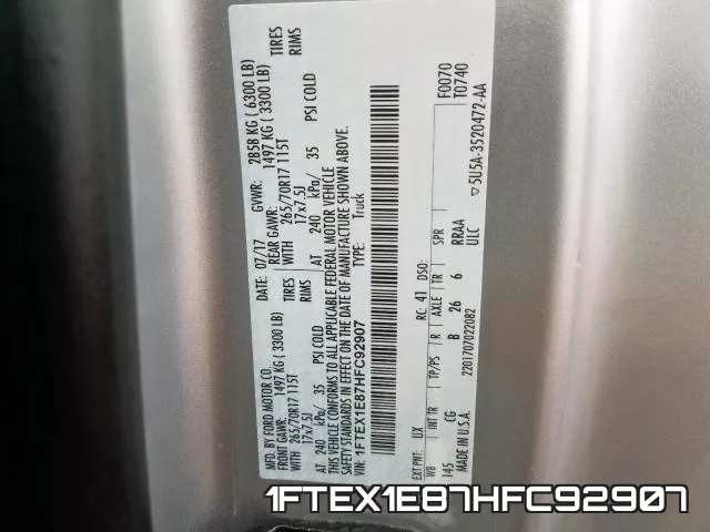 1FTEX1E87HFC92907 фото 2