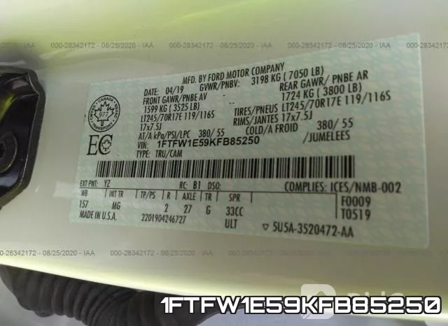 1FTFW1E59KFB85250 фото 10