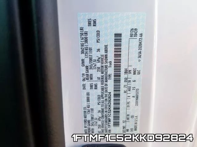 1FTMF1C52KKD92824 фото 2