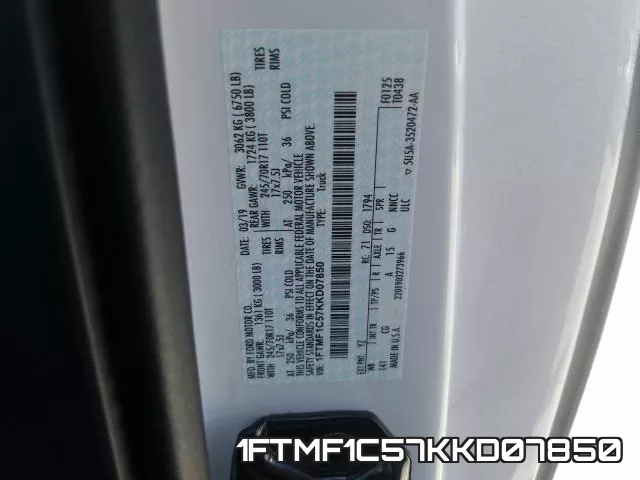 1FTMF1C57KKD07850 фото 2