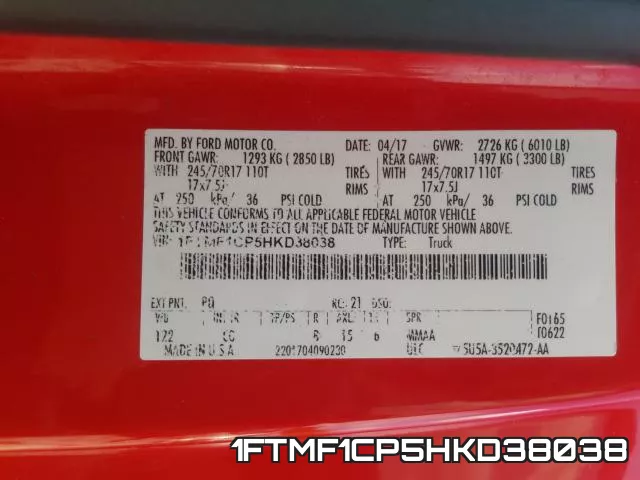 1FTMF1CP5HKD38038 фото 2