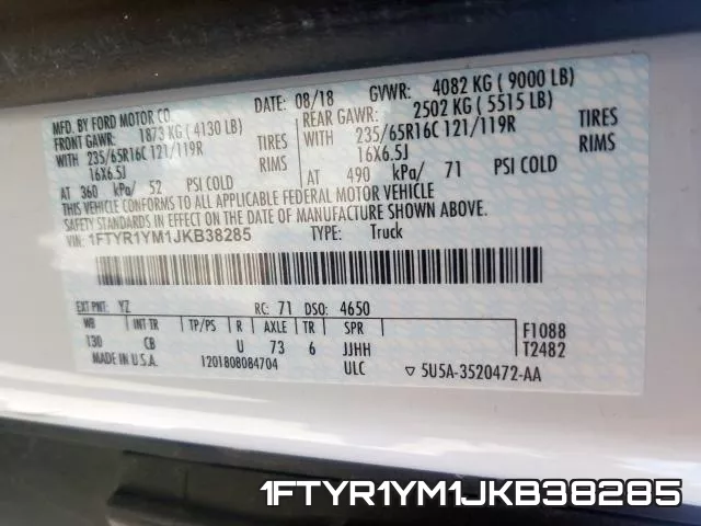 1FTYR1YM1JKB38285 фото 2