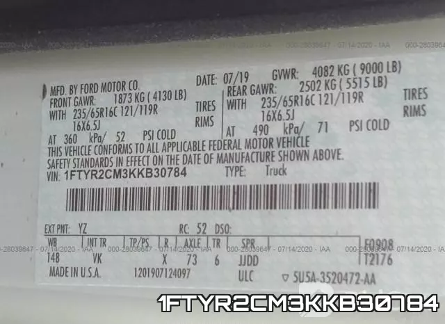 1FTYR2CM3KKB30784 фото 9