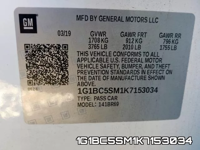 1G1BC5SM1K7153034 фото 2