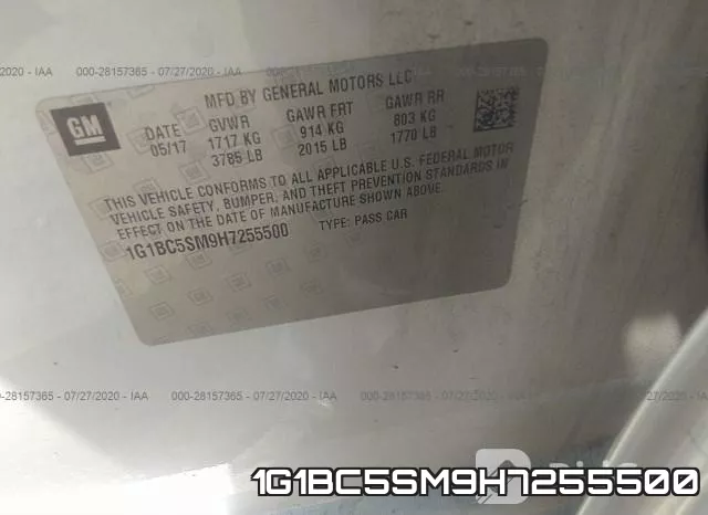 1G1BC5SM9H7255500 фото 10