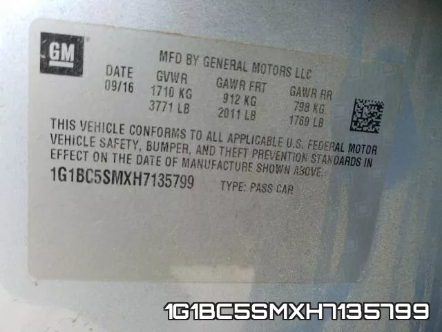 1G1BC5SMXH7135799 фото 2