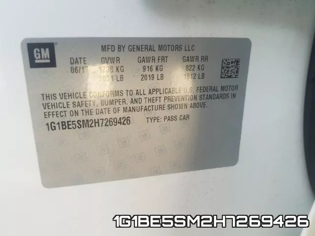 1G1BE5SM2H7269426 фото 2