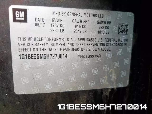 1G1BE5SM6H7270014 фото 2