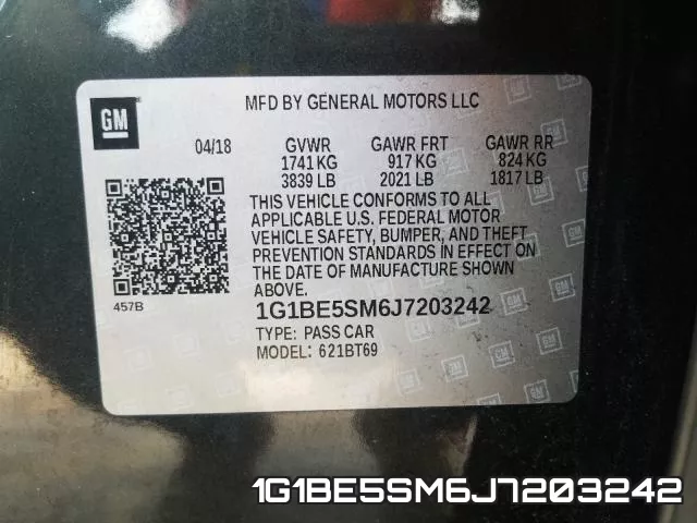 1G1BE5SM6J7203242 фото 2