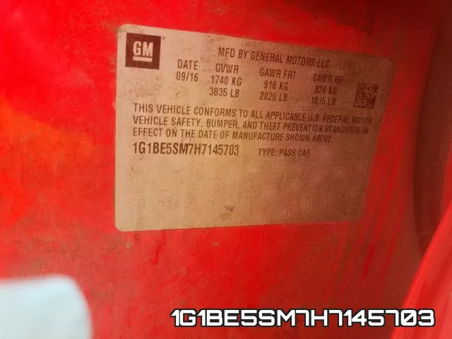 1G1BE5SM7H7145703 фото 2