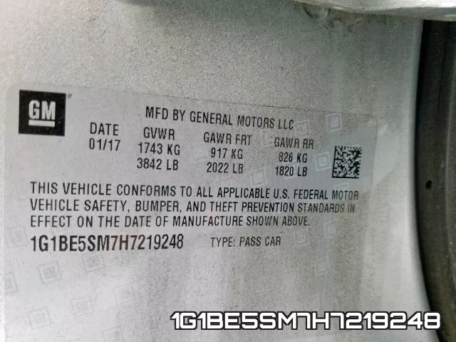 1G1BE5SM7H7219248 фото 2