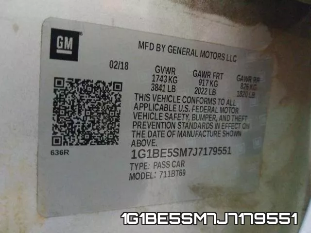 1G1BE5SM7J7179551 фото 2