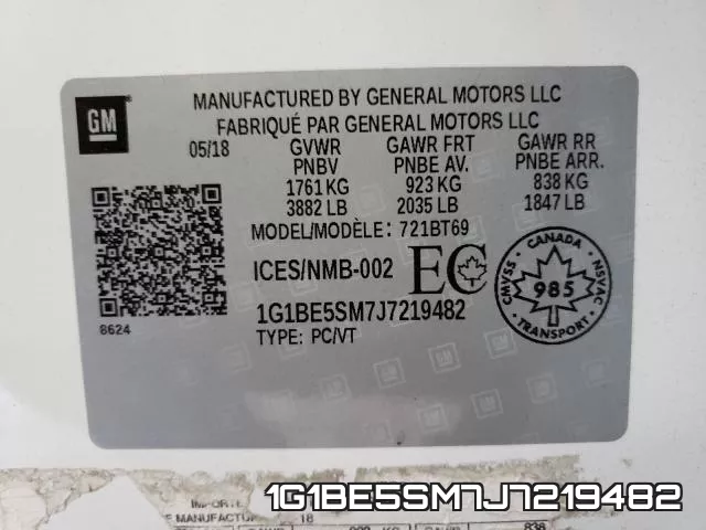 1G1BE5SM7J7219482 фото 2