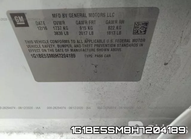 1G1BE5SM8H7204189 фото 10
