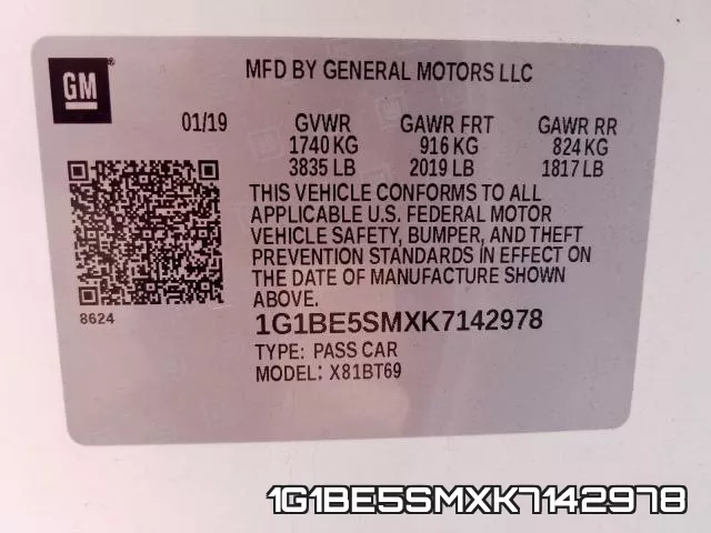 1G1BE5SMXK7142978 фото 2