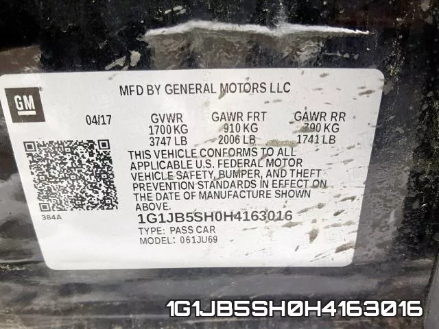 1G1JB5SH0H4163016 фото 2