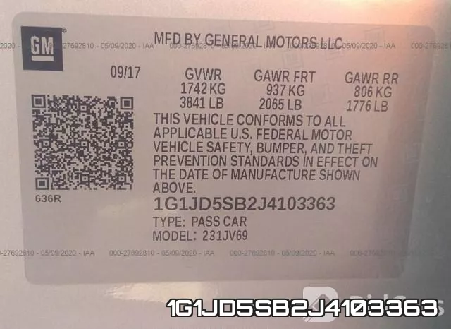 1G1JD5SB2J4103363 фото 10