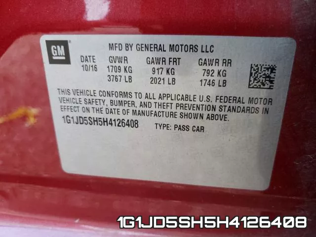 1G1JD5SH5H4126408 фото 2