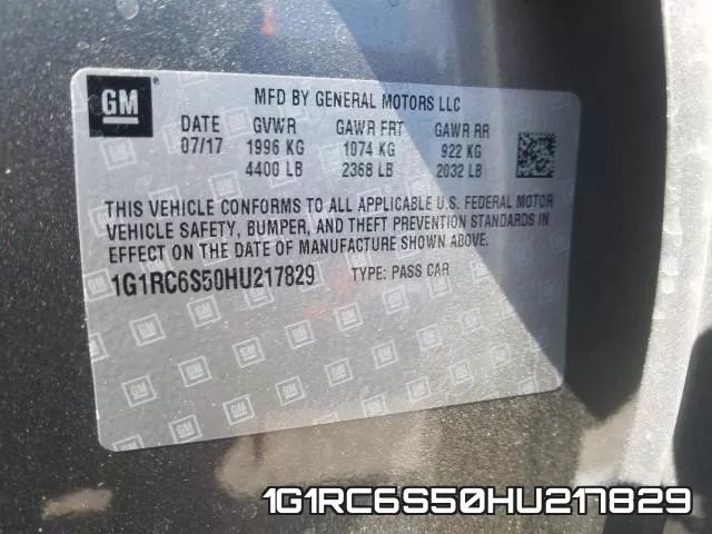 1G1RC6S50HU217829 фото 2