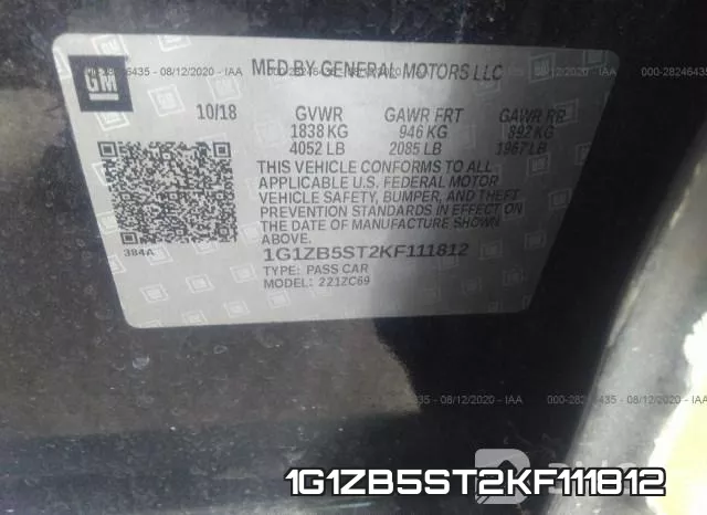 1G1ZB5ST2KF111812 фото 10