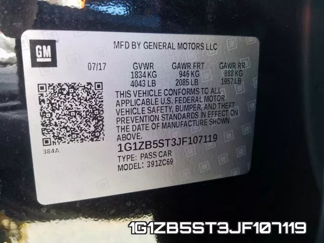 1G1ZB5ST3JF107119 фото 2