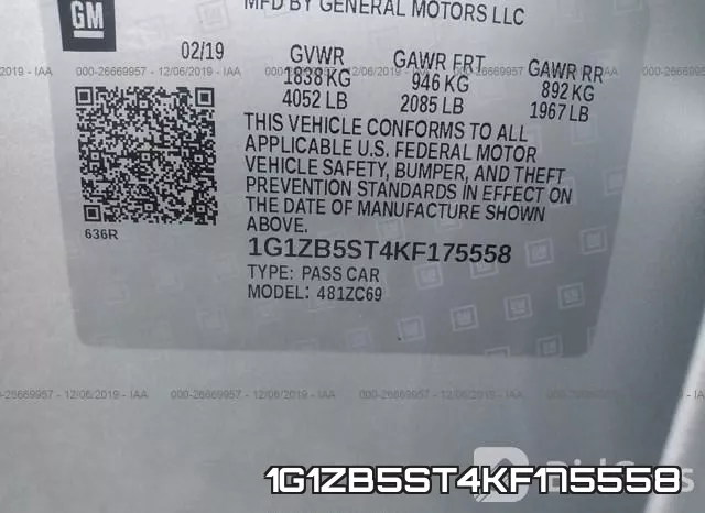1G1ZB5ST4KF175558 фото 10