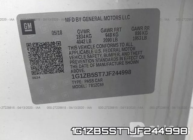 1G1ZB5ST7JF244998 фото 10
