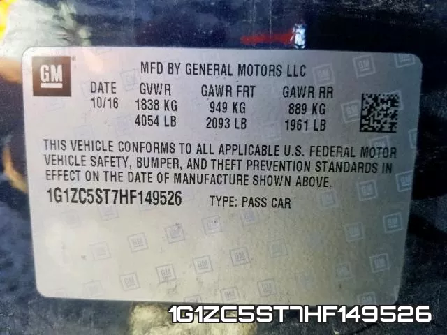 1G1ZC5ST7HF149526 фото 2