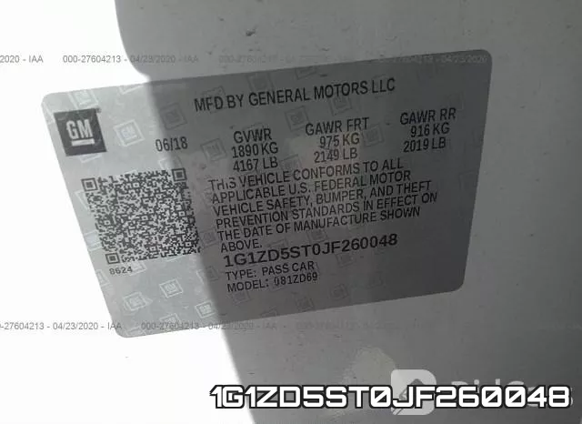 1G1ZD5ST0JF260048 фото 10