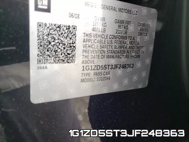 1G1ZD5ST3JF248363 фото 2