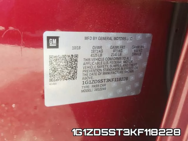 1G1ZD5ST3KF118228 фото 2