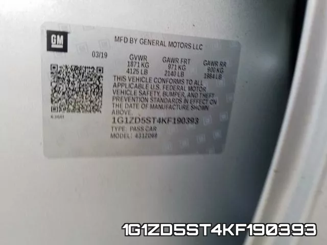 1G1ZD5ST4KF190393 фото 2