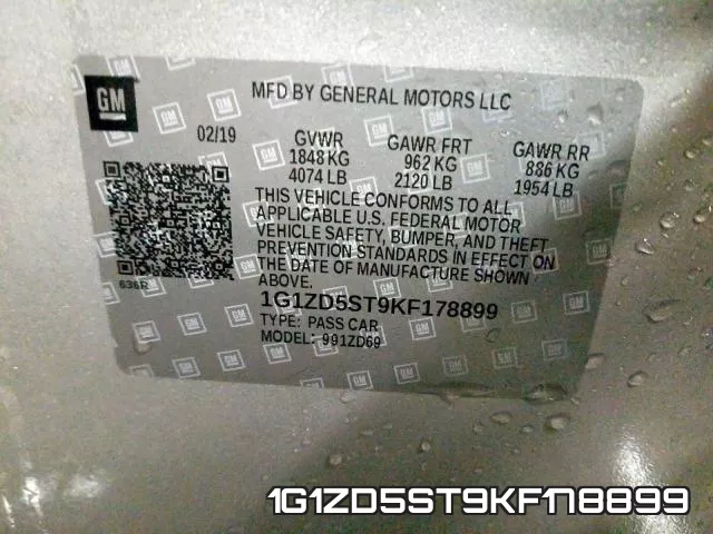 1G1ZD5ST9KF178899 фото 2
