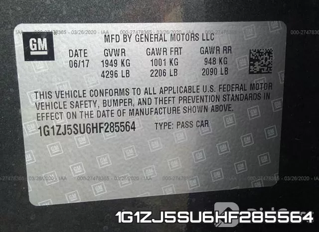 1G1ZJ5SU6HF285564 фото 10