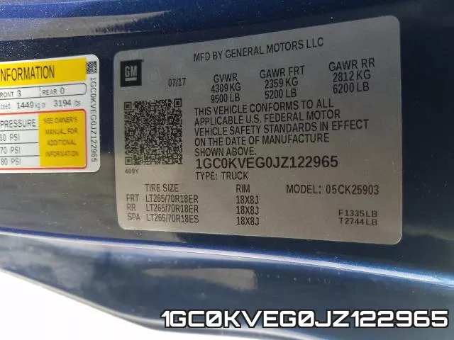 1GC0KVEG0JZ122965 фото 2