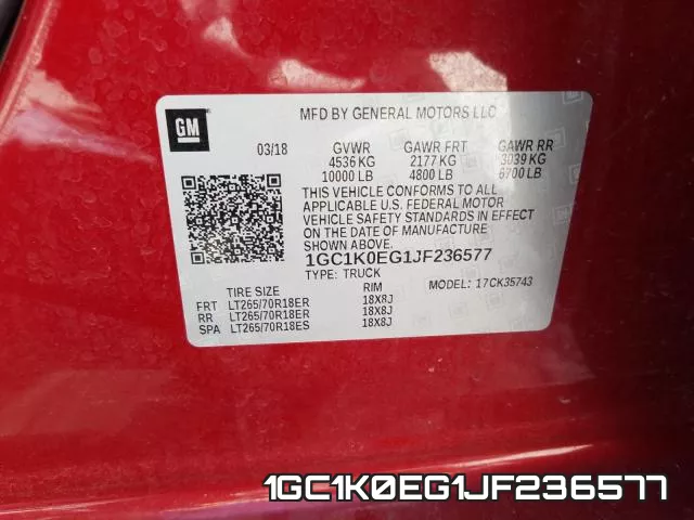 1GC1K0EG1JF236577 фото 2
