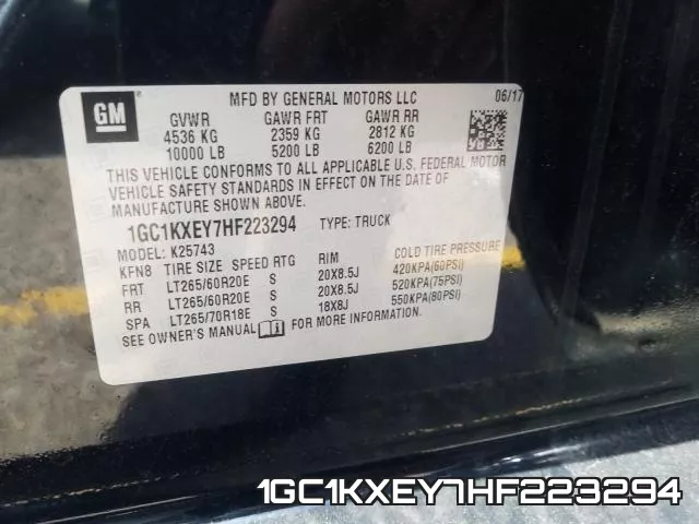 1GC1KXEY7HF223294 фото 2