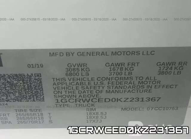 1GCRWCED0KZ231367 фото 10