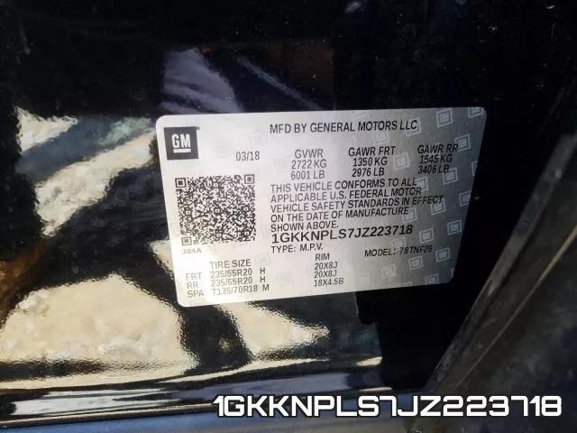1GKKNPLS7JZ223718 фото 2