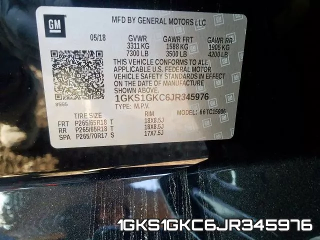 1GKS1GKC6JR345976 фото 2