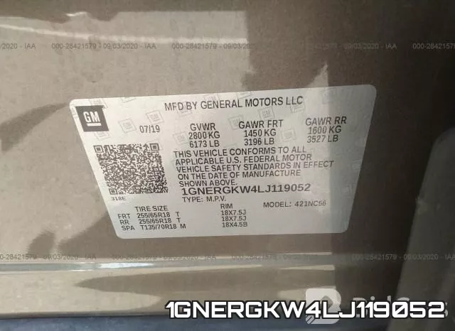1GNERGKW4LJ119052 фото 10